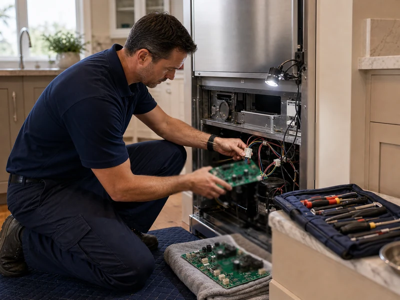 Technician replacing a Classic BI control board in a Durbin Crossing kitchen off St. Johns Parkway